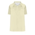 thumbnail image 5 of TAGOLD Mens Summer Short Sleeve Turndown collar Blouse & Shirt Solid Color Pocket Button Top, 5 of 5