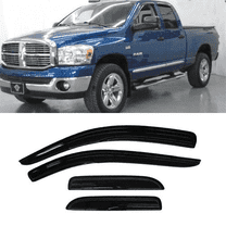 Smoke Window Visors Compatible with 2002-2008 Dodge Ram 1500/2003-2009 Ram 2500/3500 Quad Cab Sun Rain Guards Wind Deflectors 94623