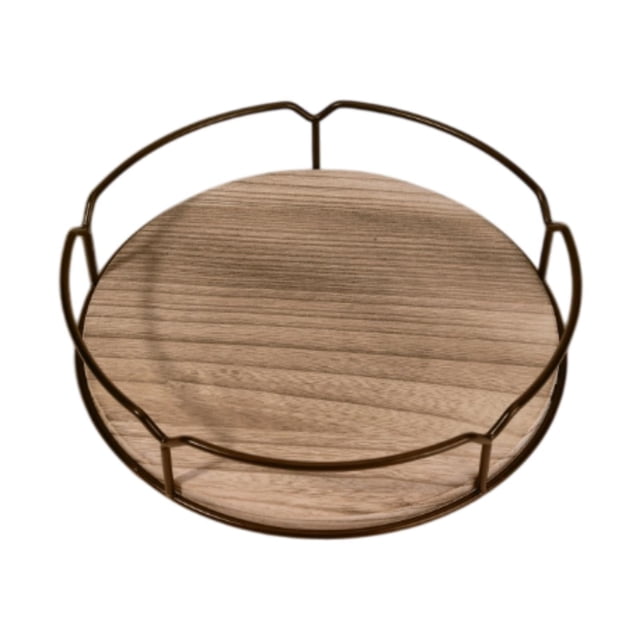 Bandeja giratoria de madera para exhibición, organizador de condimentos y especias. 9 pulgadas