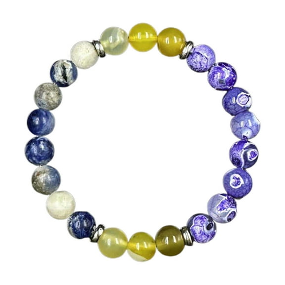 Healing Bracelets for Men & Women - Tiger Eye, Green Aventurine, Pyrite & Citrine Gemstone Bracelets Set - Money, Wealth, Success, Anxiety Relief, Spiritual Protection Gifts