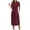 Burgundy, variant on IROINNID Dress for Women 2023 Semi Formal Fall Dress ’s Solid Short Sleeve Round-neck Maxi Summer Loose Dress Surplice Dress,Black