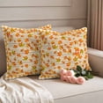 thumbnail image 2 of Thanksgiving Orange Pillow Covers 2 Pack Maple Leaf Farm Wood Orange Plaid Pillowcase Waterproof Outdoor Throw Pillow Cover for Patio Garden Square Cushion 16”x16”, 2 of 9