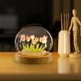 thumbnail image 3 of Aorsher Tulip Flower Lamp, Bedroom Decorative Night Light, Light Up Tulips in Glass Cover, Birthday Gift for Girlfriend or Wife, Including Batteries, 3 of 7