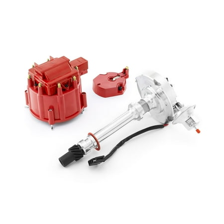 Speedmaster PCE376.1032.11 Compatible with Chevy SBC 350 BBC 454 6000 Series 65K Coil HEI Distributor [Red Cap]