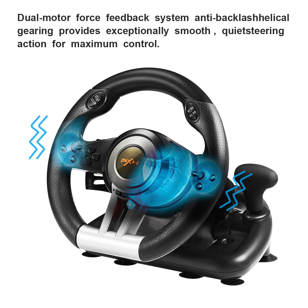 最新・限定通販 Zyyini in Gaming Racing Wheel， 180 Degree Game Steering Wheel  Motor Feedback Driving with Pedals and Joystick for PC/PS4/PS3/for An 