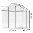 thumbnail image 3 of KFFKFF Polycarbonate Greenhouse, 6 x 4 Ft, Exterior Greenhouse with Modifiable Airflow Windows, Gazebo Designed Greenhouse with Gliding Entrance, Aluminum Spacious Stroll-in Greenhouse Kit, 3 of 9