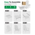 thumbnail image 3 of WINSOON Folding Adirondack Chair Five-Gear Adjustable Backrest, Adirondack Retractable Ottoman, Weather Resistant with Cup-Holder for Outdoor, Fire Pit, Patio, Garden, Lawn, 380lbs(White), 3 of 4
