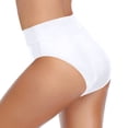 thumbnail image 6 of Sopiago Womens Bikini Bottom V Cut Bathing Suit Bottom High Waisted Cross Front Swimsuit Bottoms for Women Full Coverage Swim Briefs White,S, 6 of 7
