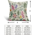 thumbnail image 5 of Spring Summer Botanical Print Pillow Covers 20x20 Set of 2 Vintage Purple Pink Green Floral Butterfly Plant Decorative Throw Pillow Cases Outdoor Farmhouse Decor for Sofa Couch Bed, 5 of 6