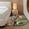 thumbnail image 3 of Farmhouse Animals Round Rug 3.3ft Washable Circle Entryway Rugs Non Slip Country Cows Sheeps Roosters Farm Area Rug Indoor Floor Carpet for Bedroom Kitchen Living Room Home Office Dining Room Nursery, 3 of 8