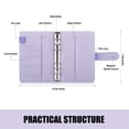 thumbnail image 2 of BAMAIA A6 6-Ring Planner Binder with Magnetic Buckle, PU Leather, Purple, 2 of 7