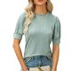 thumbnail image 1 of Tops de manga corta abombada Apalfuy mujer moda Primavera Verano cuello redondo XXL, 1 of 5