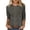 Gray, variant on Women 3/4 Sleeve Crew Neck Vintage Palm Leaf Print T-Shirt, Retro Botanical Loose Casual Blouse Top