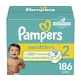 thumbnail image 1 of Pañales Pampers, tamaño 2, ultrasuaves, 186 unidades, 1 of 7