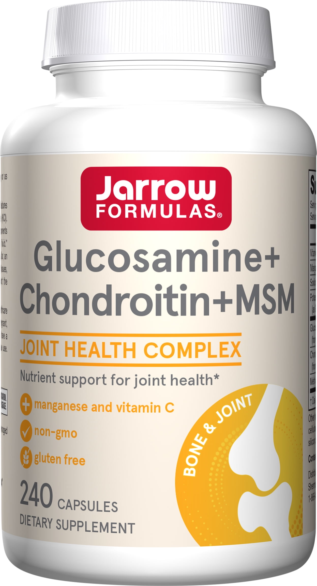 Jarrow Formulas Glucosamine and Chondroitin and MSM, Supports Joint Health, 240 Caps