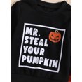 thumbnail image 5 of ZINTAOZT Toddler Baby Boys Halloween Outfits Mr Steal Your Pumpkin Sweatshirts Tops Casual Pants Set 2Pcs Fall Clothes, 5 of 8
