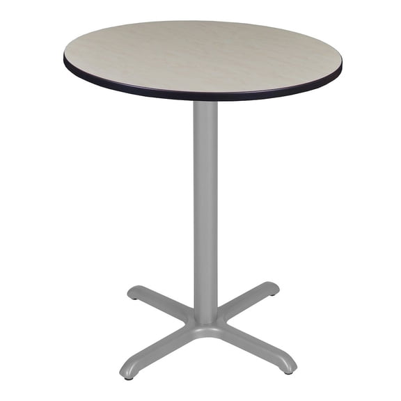 Regency Via Cafe High 36in. Round X-Base Table in Maple and Grey