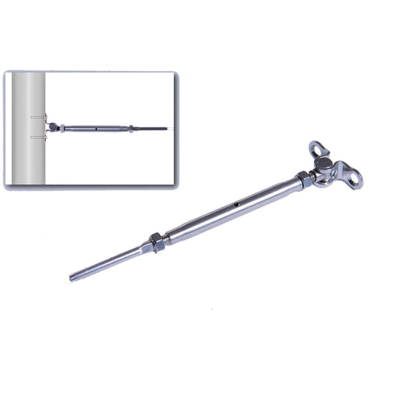 VistaView CableTec Stainless Steel Hand-Crimp Deck Toggle and Stud Turnbuckle Tensioner for 3/16" Cable Railing (Lot of 1)