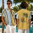 thumbnail image 3 of Psesaysky Couples Hawaiian Matching Outfits His and Her Hawaii Beer Palm Tree Matching Vacation Outfit Button Up Shirts for Men Aloha T-Shirt,Summer Sleeveless Tunic Dress with Pockets, 3 of 7