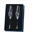 thumbnail image 1 of Juego de 2 copas de champán sin cristal, con tallo con diseño único en espiral. Plata, 1 of 9