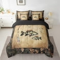 thumbnail image 3 of Rustic Bass Fish Queen Comforter Set With Sheets 7 Piece Country Camo Fishing Bedding Set Woodland Camouflage Lake Fish Bed In A Bag Teen Men Retro Farmhouse Cabin Bed Set, 3 of 6