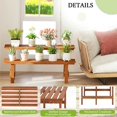 thumbnail image 6 of Spaco 2-Tier Wood Plant Stand, Ladder Plant Shelf for Patio, Garden, Backyard, Brown, 6 of 11