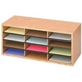 thumbnail image 2 of ZXNYH Products Wood Corrugated Literature Organizer 24 Compartment Medium Oak Economical Organization for Home,Office and Classrooms Letter-Size Compartments 23.5" x 29" x 12", 2 of 5