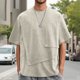 thumbnail image 2 of Camiseta de cuello redondo y corte holgado con bolsillo para hombre - Poliéster, elástica, para uso diario, 2 of 6