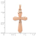 thumbnail image 2 of FJC Finejewelers 14 kt Rose Gold Textured And Polished Passion Cross Charm 34 mm x 17 mm, 2 of 6