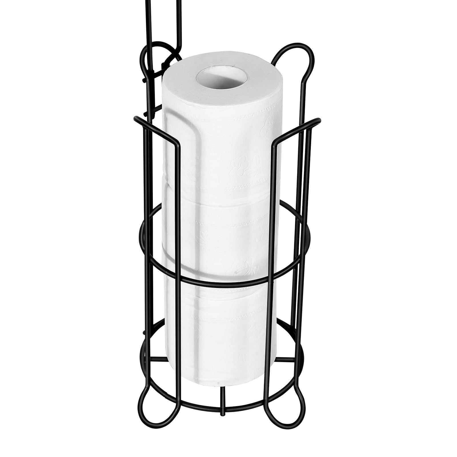 Toilet Paper Holder with Shelf, 3-in-1 Stainless Steel Freestanding Design, Holds 4 Mega Rolls, Rust-Resistant, Extra Large Storage for Bathroom Organization