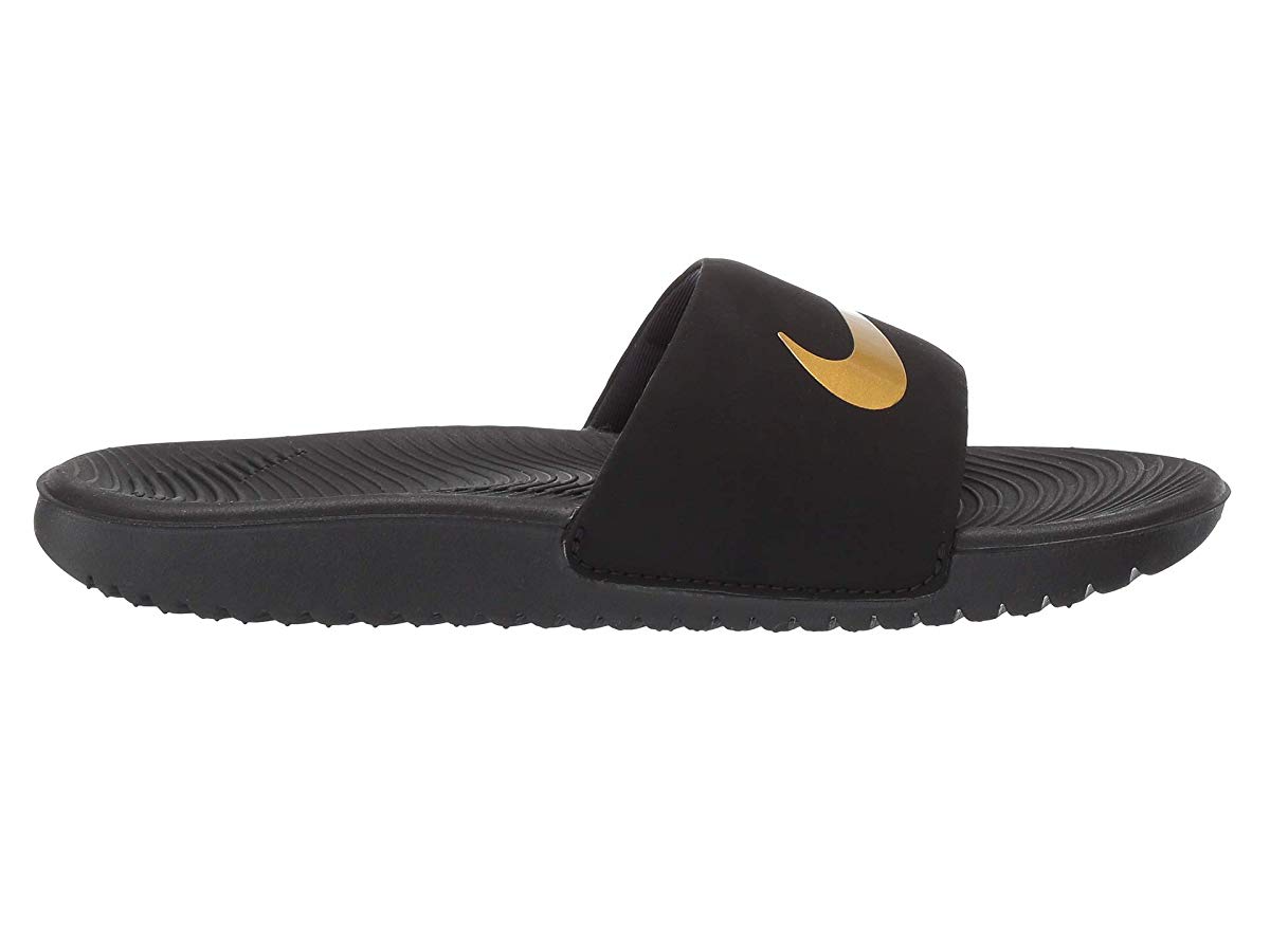 nike kawa slide black gold
