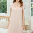 thumbnail image 5 of Defitshape Women's Cotton Victorian Square Neck Nightgown Vintage Sleep Dress Short Sleeve Ruffle Light Pink X-Large, 5 of 5