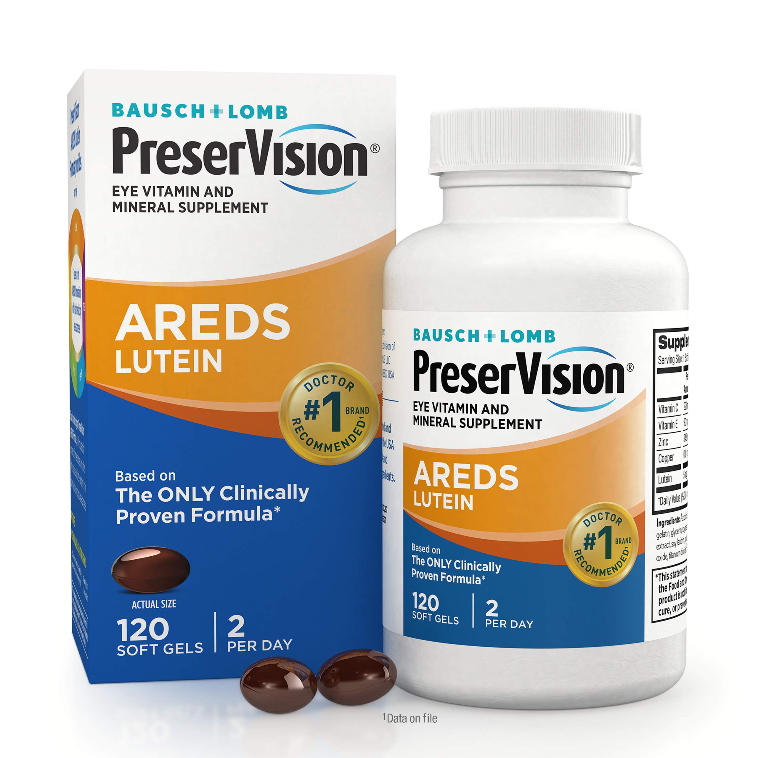 PreserVision AREDS Lutein Eye Vitamin & Mineral Supplement, 120 Ct