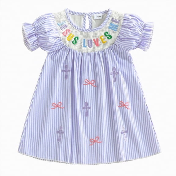 Gibobby Toddler Girl Dress Toddler Baby Girl Dresses Summer Clothes Boho Short Sleeve Dress Ruffle Infant Sundress Cute Girls Outfit(12-18 Months,Light Purple)