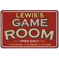 thumbnail image 1 of LEWIS'S Game Room Sign Vintage Look Metal Wall 8x12 108120001255, 1 of 1