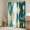 thumbnail image 3 of Homewish Teens Abstract Geometric Black Out Curtains,Teal Yellow Curtains Pack of 2 (42x63 Each),Minimalist Mid Century Bedroom Curtains,Super Cozy Room Decor, 3 of 6