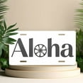 thumbnail image 4 of License Plate, Aloha with Flower Design Decorative Front,Personalized Stainless Steel License Plate Cover For Men Women,12.2" X 6.2", 4 of 6