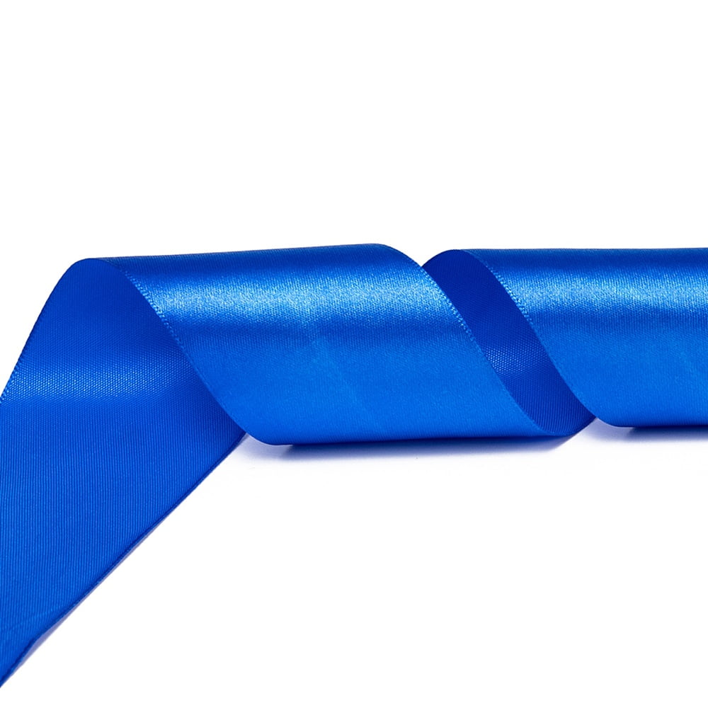 Single Face Satin Ribbon Polyester Ribbon Blue 2 inch(50mm) 25yards/roll(22.86m/roll) 100yards/group(91.44m/group) 4rolls/group