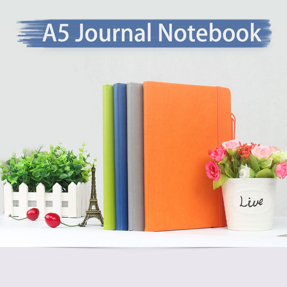 A5 Business PU Leather Cover Journal Notebook Lined Paper Diary Planner 196Pages 
