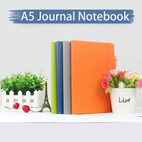 SagaSave A5 Journal Notebook PU Leather 196 Pages with Bookmark Notes Sketches for School Office Blue