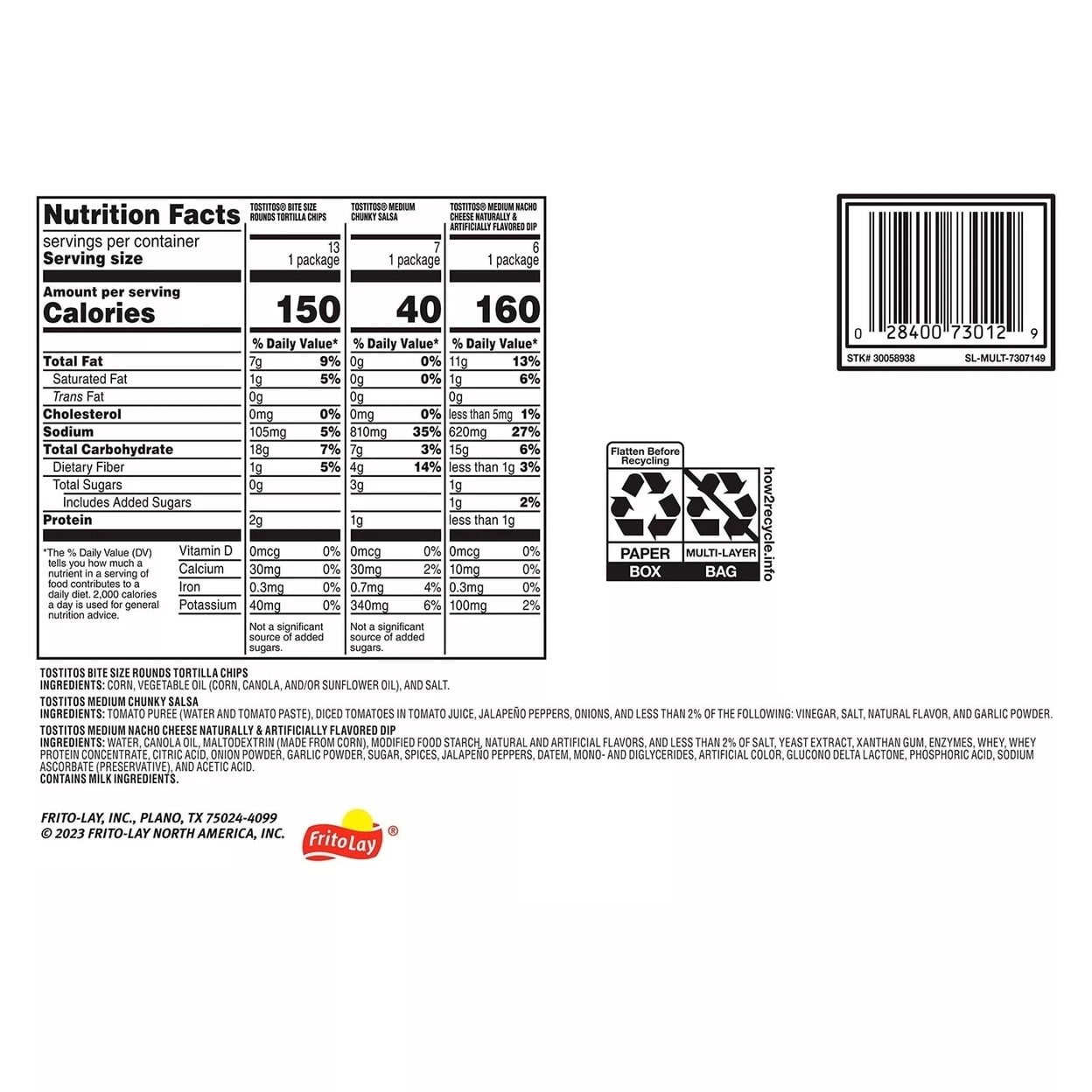 Tostitos Snacks Chips and Dip Mix Variety 61.35 Ounce (26 Count)