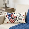 thumbnail image 4 of Hyknon 4th of July Patriotic Pillow Covers, 20×12Inch Stars Independence Day Throw Pillow Cases, Plaid Bows Memorial Day Cushion Covers, Heart Home Land of the Free Decor Pillowcases for Home Sofa, 4 of 6