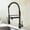 Black Oil 1, variant on Kitchen Sink Faucet for Bar Farmhouse Commercial, Spring Pull Down Kitchen Faucet, Black Oil Brushed 360 Swivel Handheld Shower Kitchen Mixer, Hot Cold 2 Outlet Spring Tap