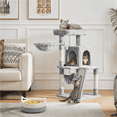 thumbnail image 2 of Alden Design Multi-level Small Cat Tree Tower with Condo, Light Gray, 2 of 8