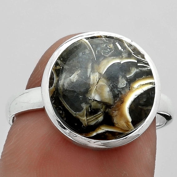 Natural Turtella Jasper - USA 925 Sterling Silver Ring s.8.5 Jewelry R-1007 SDR181118