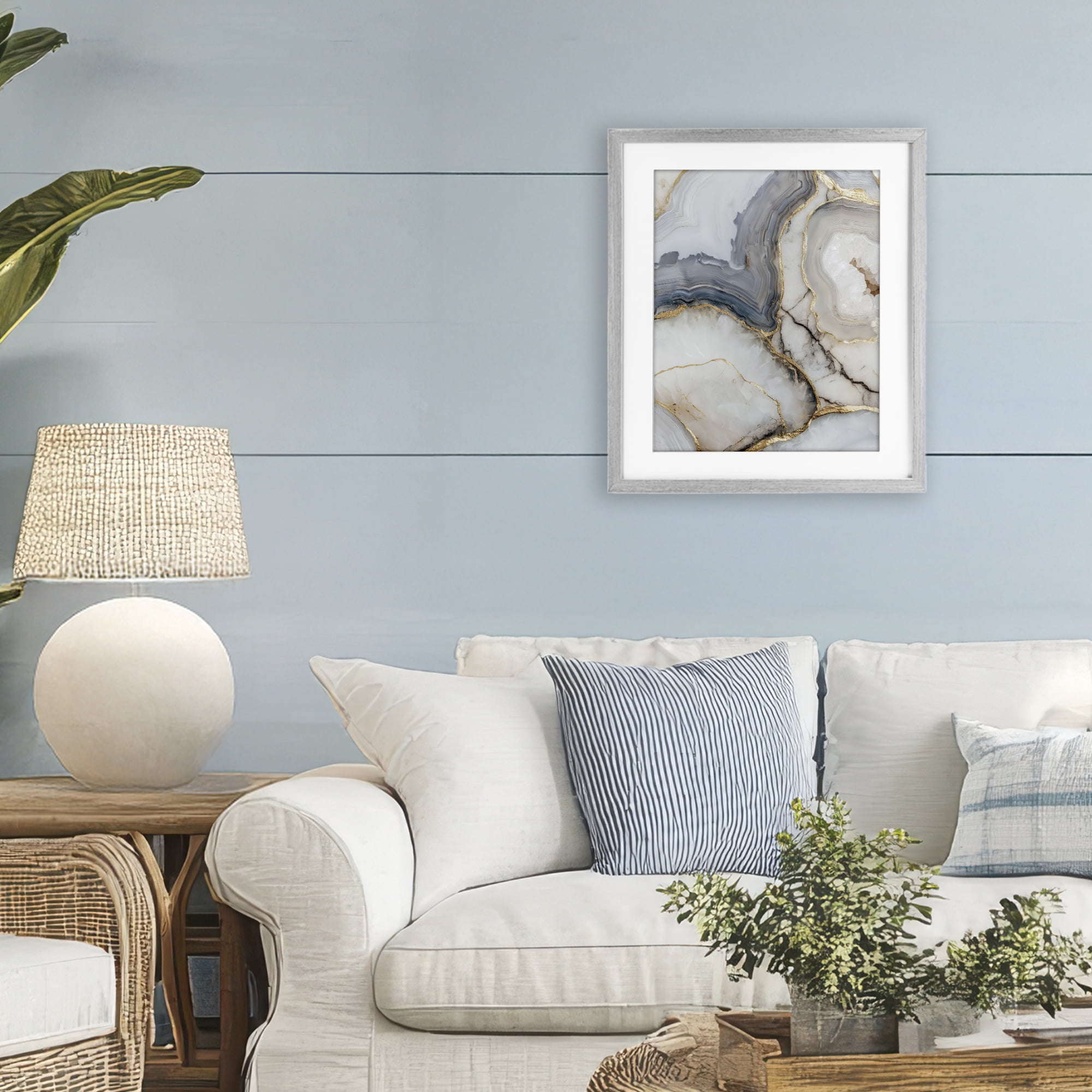 Stupell Industries Crystal Geode with Gold Gray Framed Print Under Glass, design by Svetlana Aleynikova