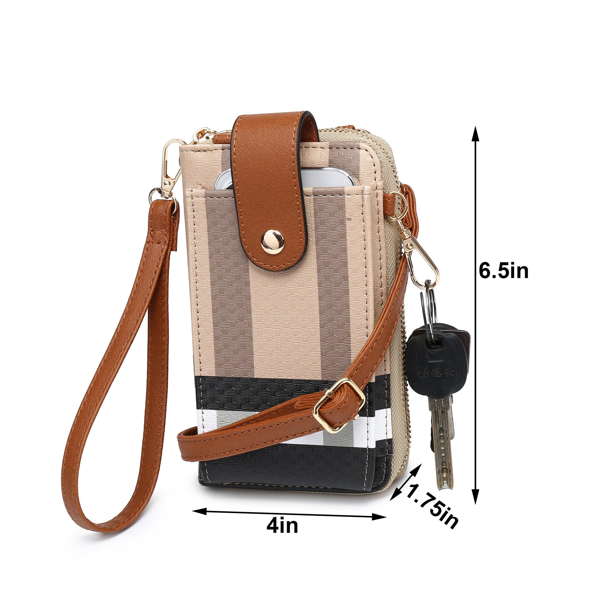 XB Women Leather Crossbody Wallet Cell Phone Purse Plaid Shoulder Handbag Clutch wristlet Wallets
