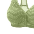 thumbnail image 4 of Women's Front Fastening Plus Size Bra,, Underwear, Without Underwire, Adjustable Straps, Soft, Comfortable, Breathable Support, Anti-Sagging for Elderly Women | TruBelle,Green 4XL, 4 of 5
