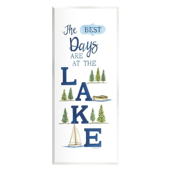 Best Days At The Lake Phrase Inspirational Graphic Art Unframed Art Print Wall Art