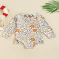thumbnail image 2 of QJUHUNG Kid Baby Girls One Piece Swimsuit Long Sleeve Zipper Swimwear Ruffle Rashguard Bathing Suits Beachwear, 2 of 6